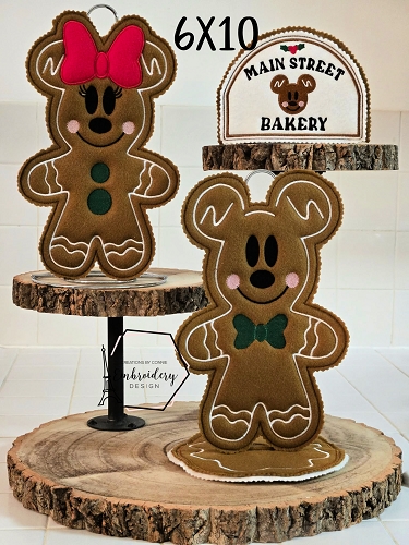 Mr & Mrs Mouse Gingerbread Paper Towel Bundle - 6x10